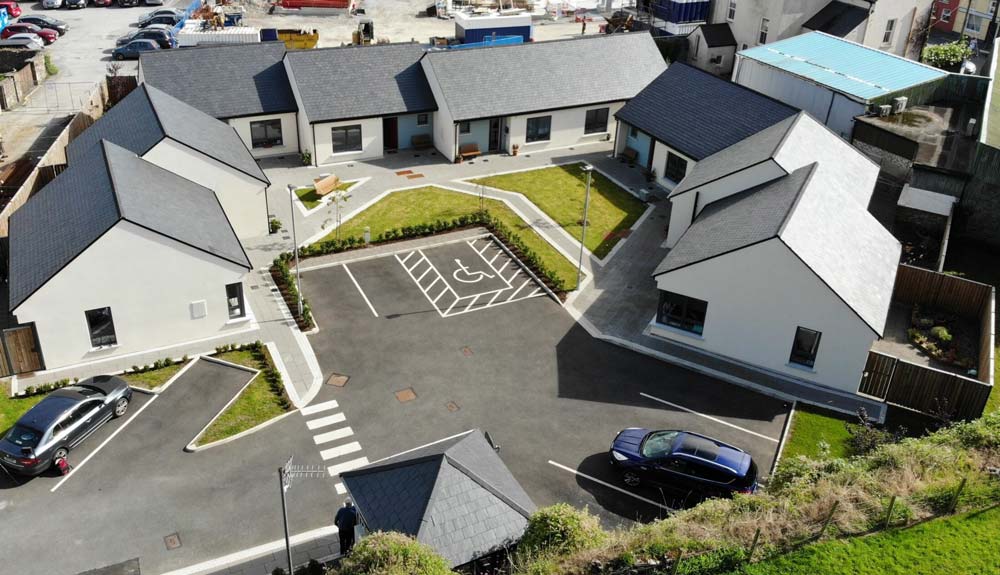 Aerial view of the Avenue Grove independent living homes